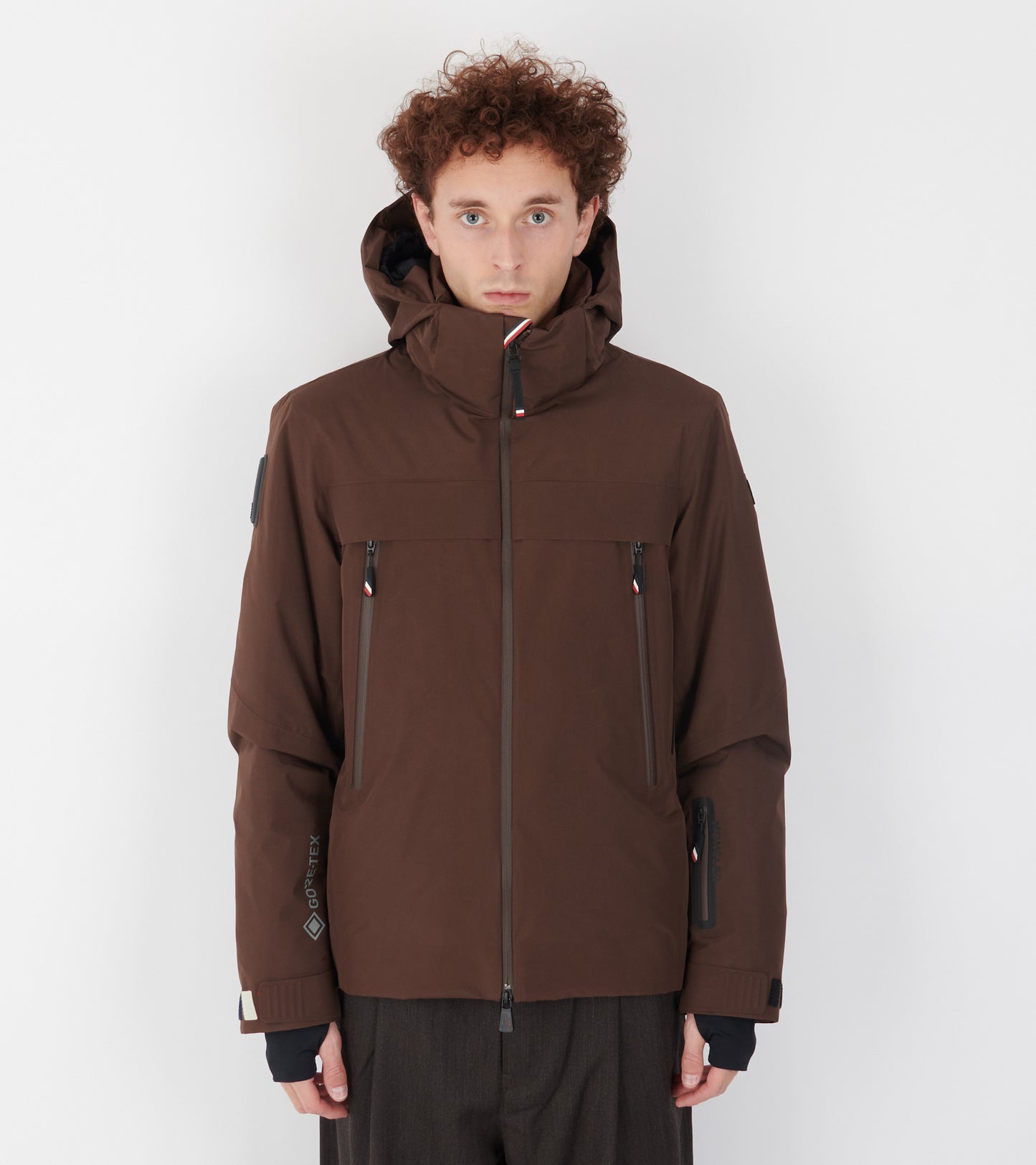 Balmhorn Hooded Gore-tex Down Ski Jacket Brown