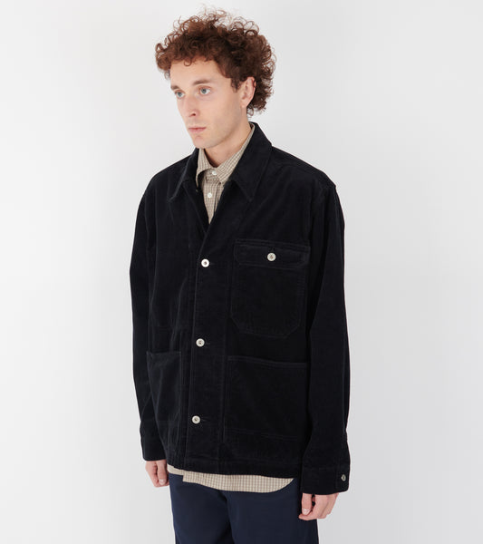 Folke Wide Wale Corduroy Chore Jacket Dark Navy