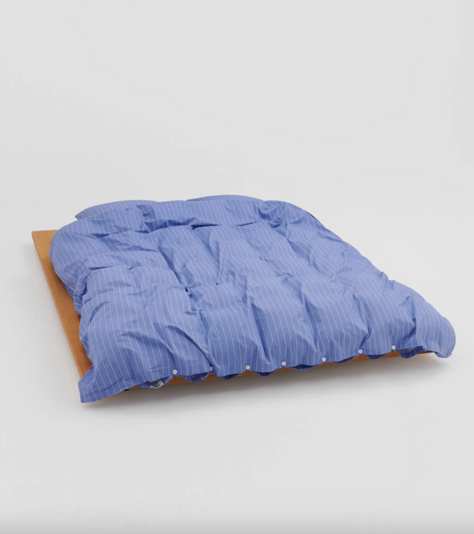 Percale Pillow 60x63 Clear Blue Stripes