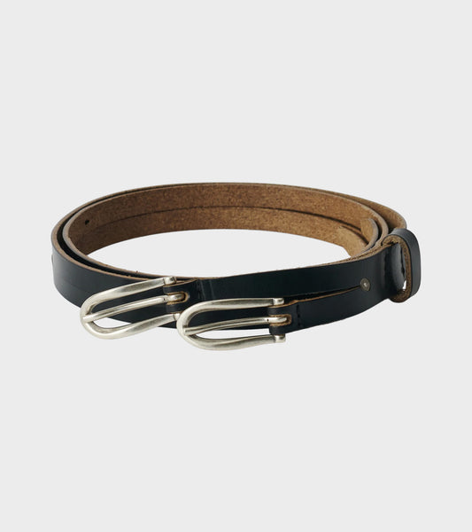 Twin Tongue Belt Black Chromexcel Leather