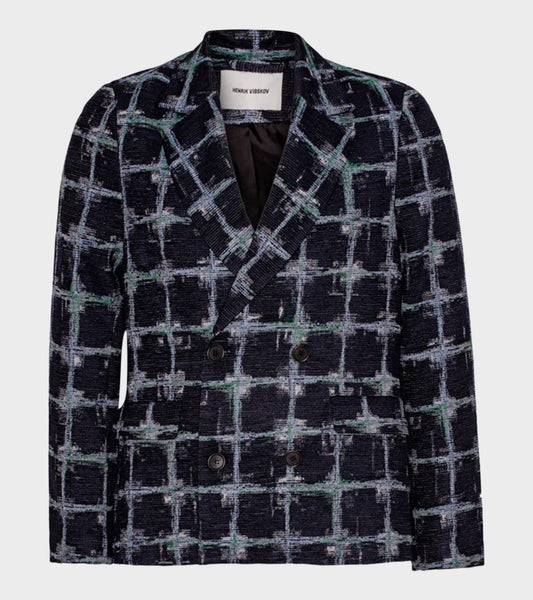 Henrik Vibskov Motif Blazer Dark Shibori Grid – Dr. Adams Henrik Vibskov Motif Blazer Dark Shibori Grid – Dr. Adams