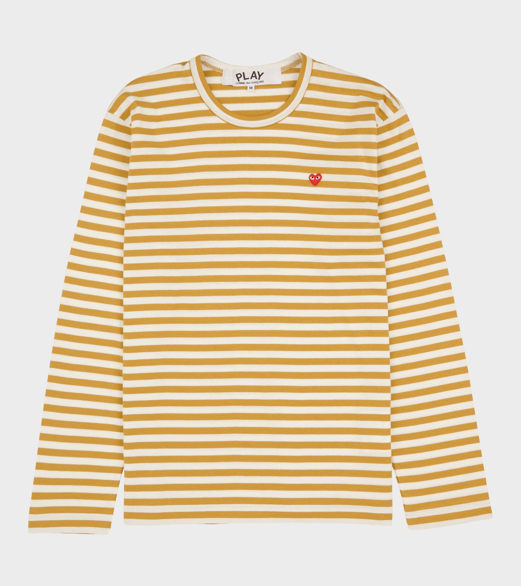 M Small Heart Striped LS T-shirt Yellow