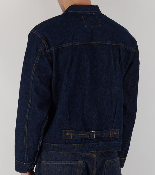 40's Pleated Front Shirt Dark Denim Blue