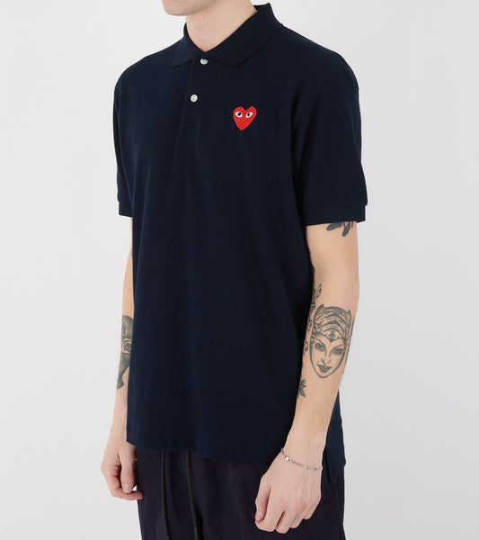 U Red Heart S/S Polo Navy