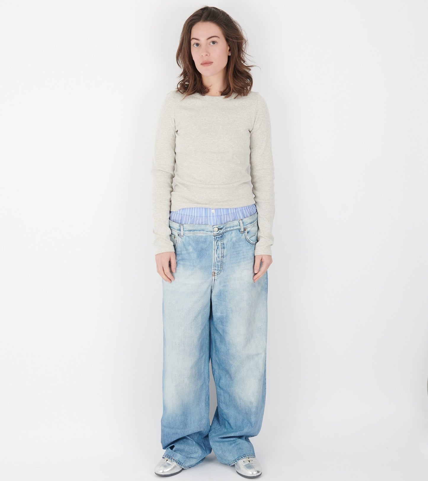 Printed Trousers Light Blue