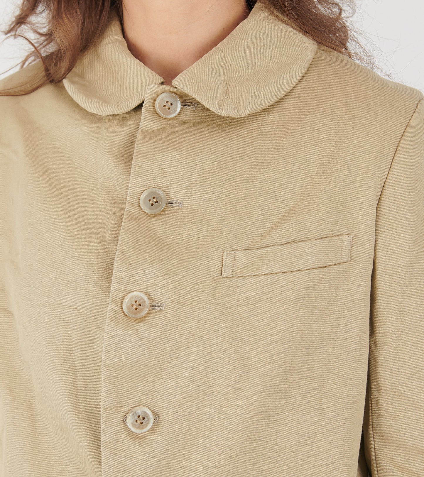 Crinkle Cotton Canvas Blazer Beige
