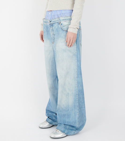 Printed Trousers Light Blue