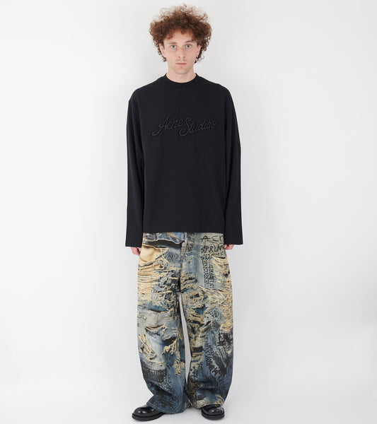 Long Sleeved Logo T-shirt Faded Black