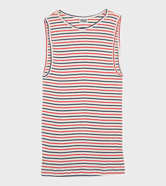 101 Tank Top Ecru/Red/Navy