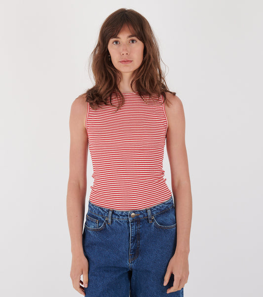 101 Tank Top Red/Ecru