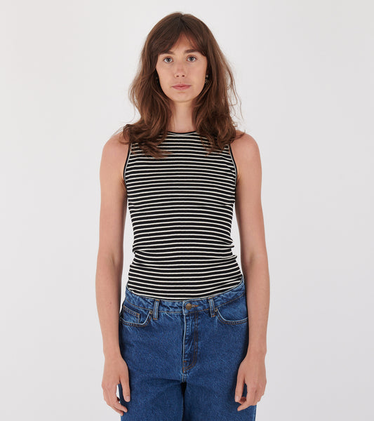 101 Tank Top Black/Ecru