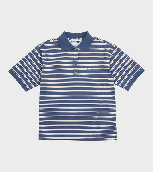 Luna Unisex Polo T-shirt Navy Stripe