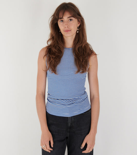 101 Tank Top Cobalt Blue/Ecru