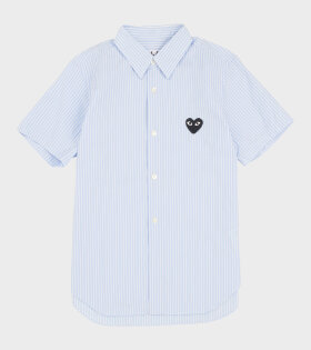 W Black Heart S/S Striped Shirt Blue