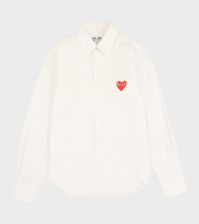 W Red Heart Shirt White