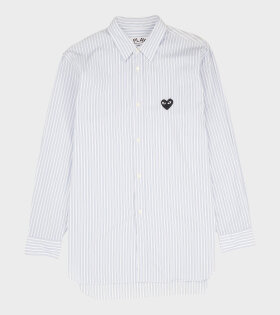 M Black Heart Striped Shirt White/Blue/Navy
