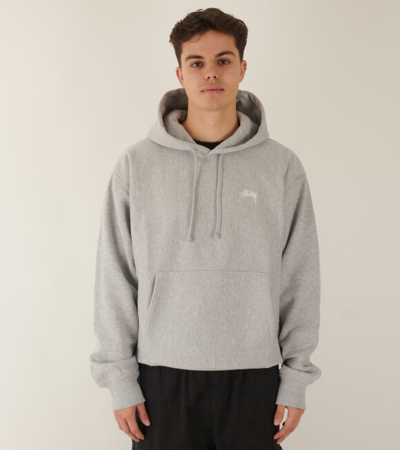 Stüssy - Stock Logo Hoodie Grey Heather