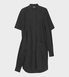 Fold Shirt Dress Black