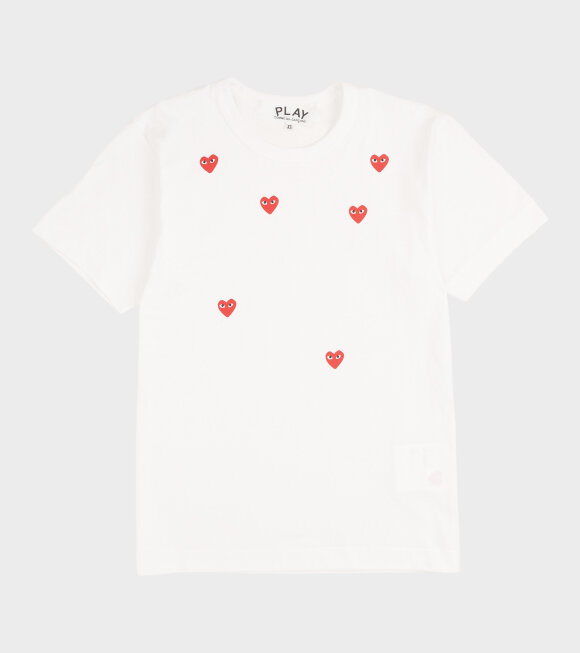 Comme des Garcons PLAY - U Red Hearts T-shirt White