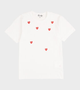 U Red Hearts T-shirt White