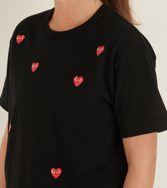 Comme des Garcons PLAY - U Red Hearts T-shirt Black