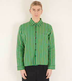 Striped Techno Knit Shirt Green