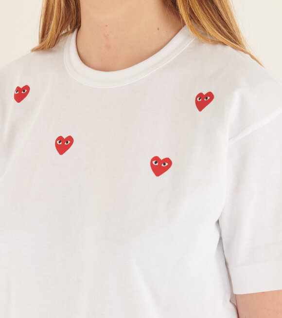 Comme des Garcons PLAY - U Red Hearts T-shirt White