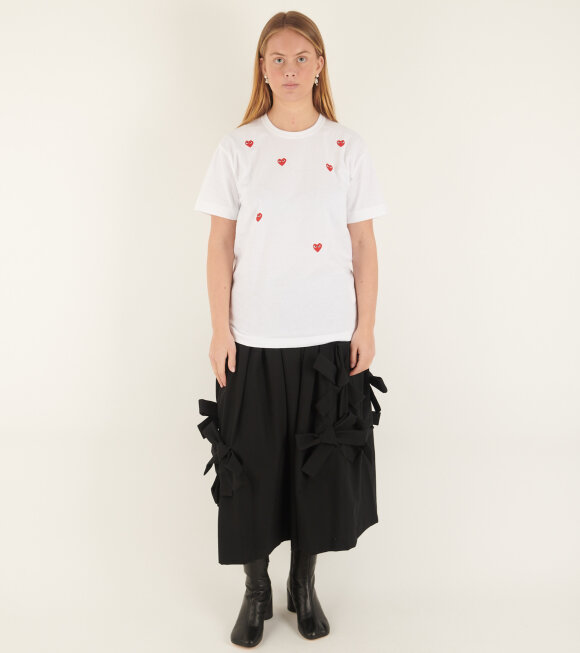 Comme des Garcons PLAY - U Red Hearts T-shirt White