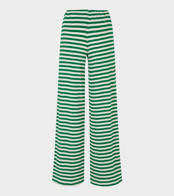 Nørgaard Paa Strøget - Nova Pants Stripes Green/Ecru