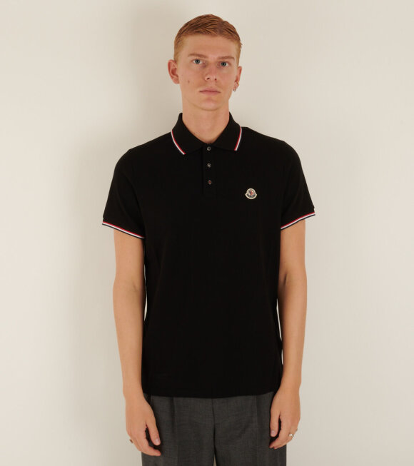 Moncler - Classic Tricolor Polo Black