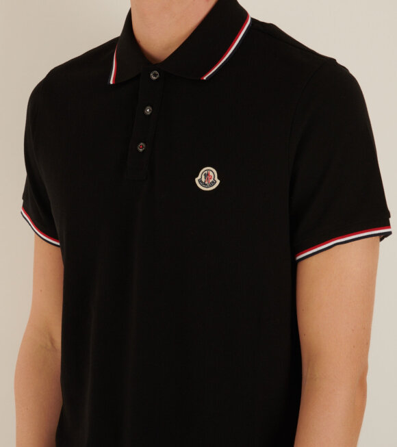 Moncler - Classic Tricolor Polo Black