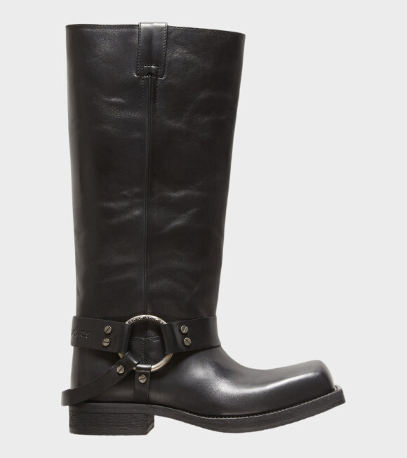 Acne Studios - Leather Buckle Boots Black