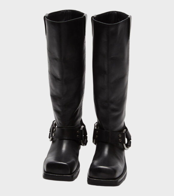 Acne Studios - Leather Buckle Boots Black