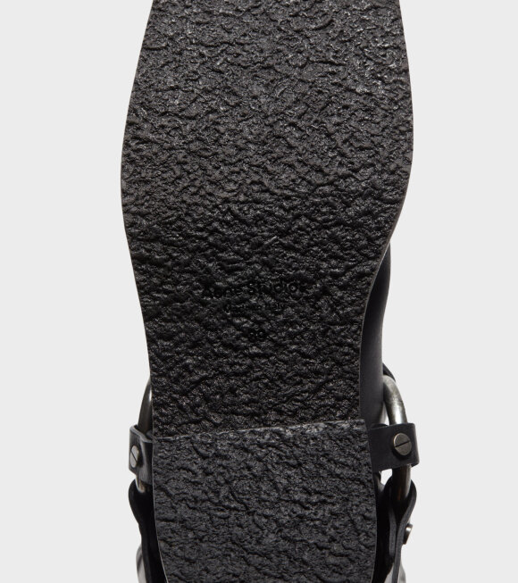 Acne Studios - Leather Buckle Boots Black