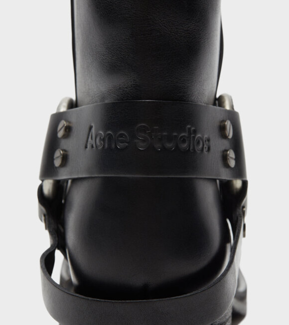 Acne Studios - Leather Buckle Boots Black