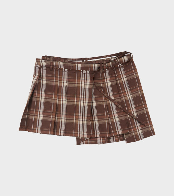 Acne Studios - Checkered Mini Skirt Brown/Beige