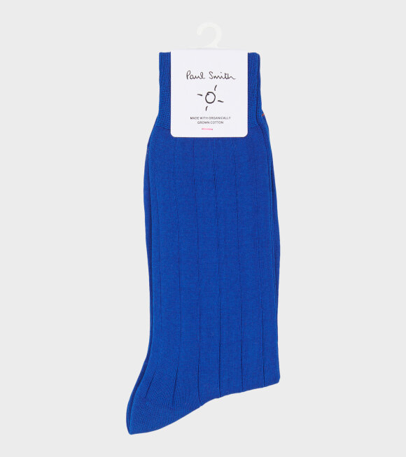 Paul Smith - Plain Rib Socks Cobalt Blue