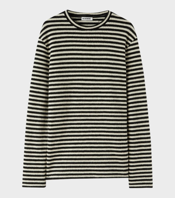 Jil Sander - Striped Boiled Wool Knit Off-white/Black