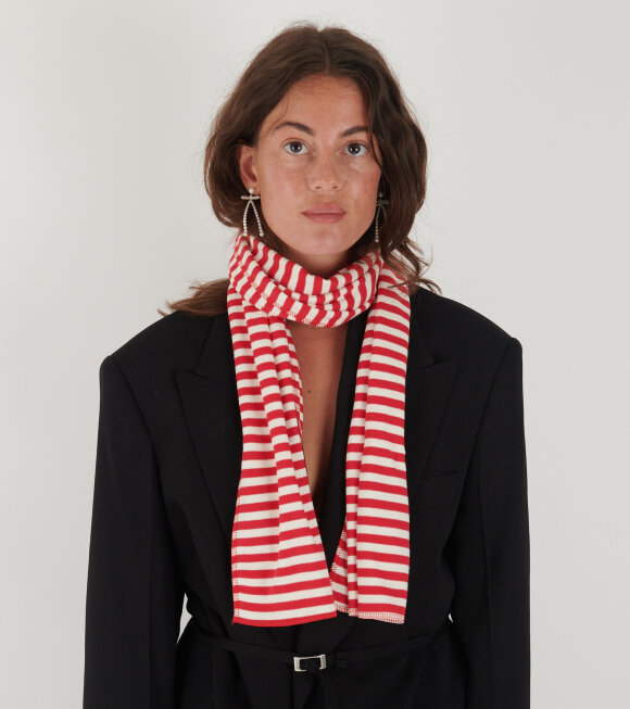 Nørgaard Paa Strøget - Scarf Interlock Red/Ecru