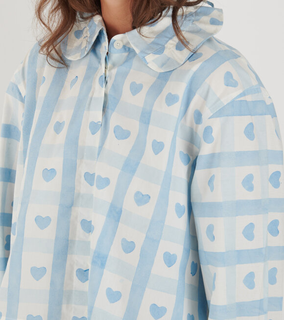 Story mfg. - Ella Blouse Blue Heart