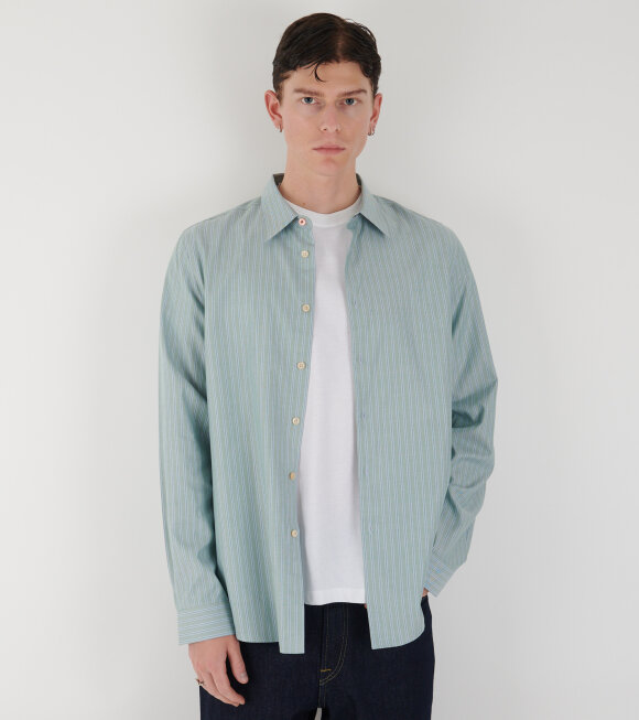 Paul Smith - Striped Oxford Shirt Green/Blue