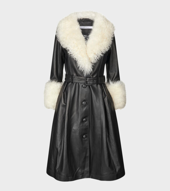 Saks Potts - Foxy Shearling Coat Black/Cloud