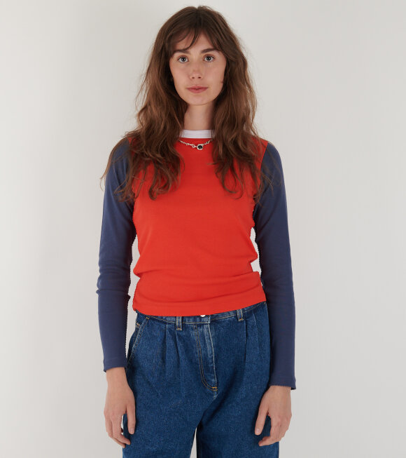 Saks Potts - Betsy Longsleeve T-shirt Bleu/Blanc/Rouge