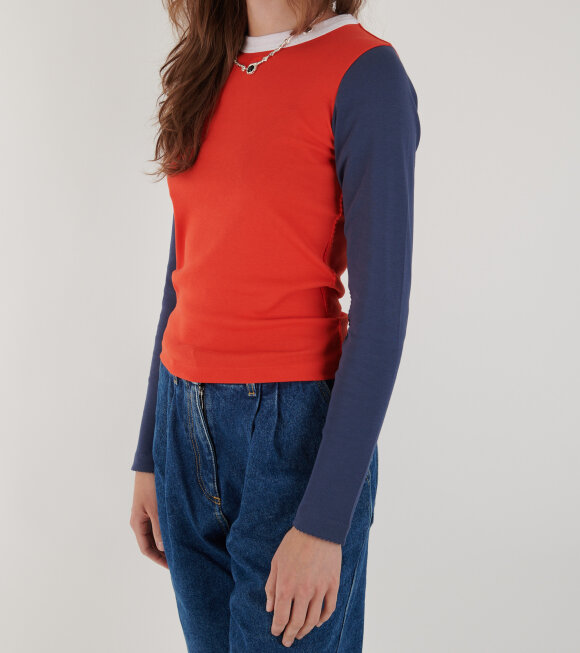 Saks Potts - Betsy Longsleeve T-shirt Bleu/Blanc/Rouge