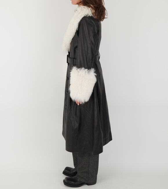 Saks Potts - Foxy Shearling Coat Black/Cloud