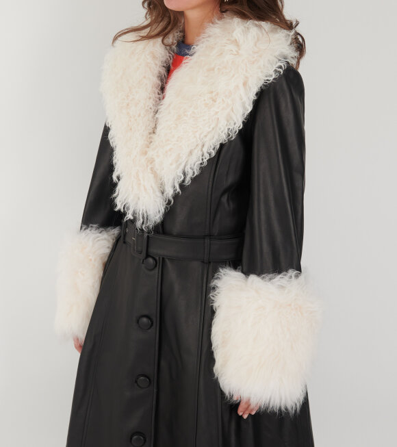 Saks Potts - Foxy Shearling Coat Black/Cloud