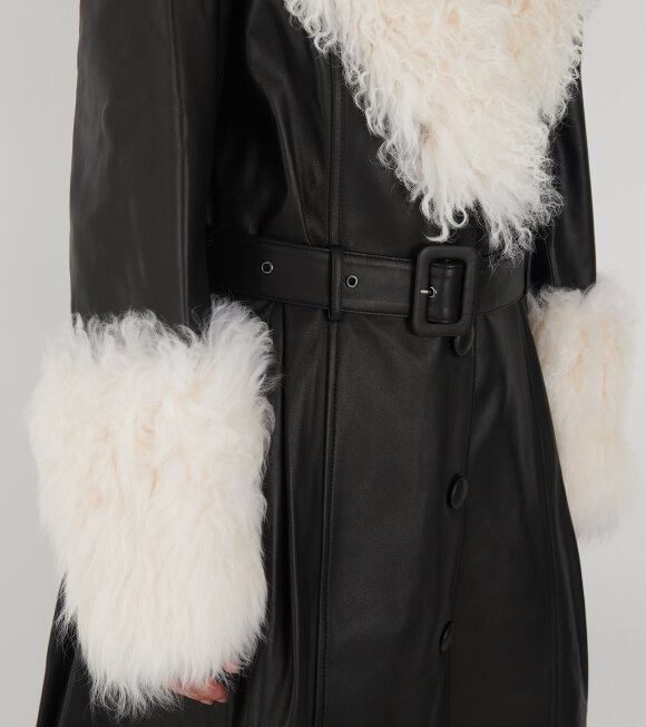 Saks Potts - Foxy Shearling Coat Black/Cloud