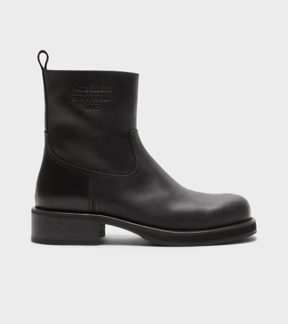 Acne Studios - Waxed Leather Boots Black