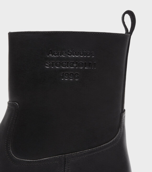 Acne Studios - Waxed Leather Boots Black