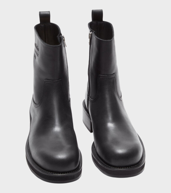 Acne Studios - Waxed Leather Boots Black